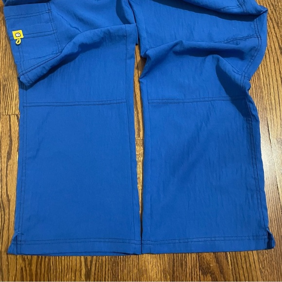 Four Stretch Royal Blue Scrub Bottoms Pants Size Large Petite - Picture 5 of 9